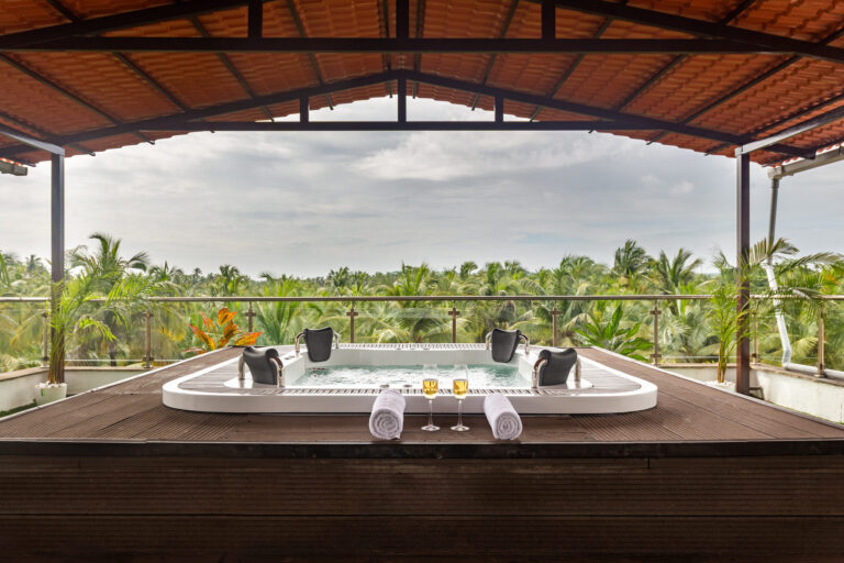 Cosmic, a three-bedroom penthouse with a private terrace jacuzzi in Anjuna
